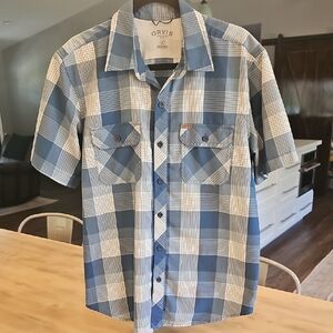 Orvis Blue and White Checkered Men's Shirt